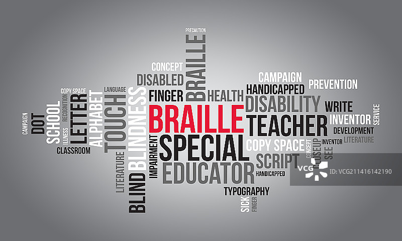盲文世界云背景教育图片素材