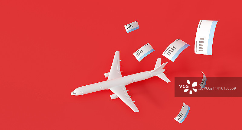 机票飞机三维模型图片素材