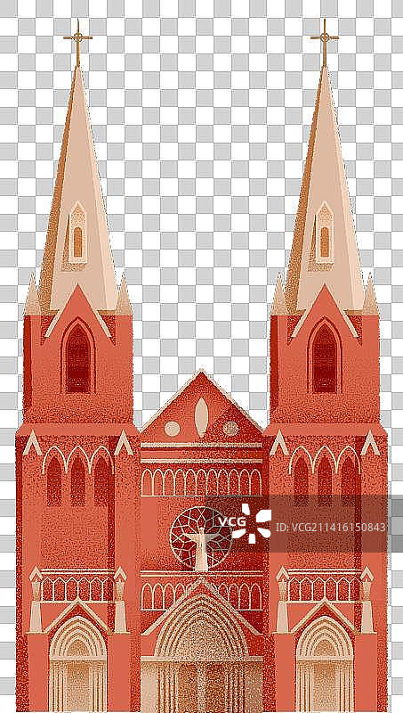 徐家汇天主教堂-上海地标系列图片素材