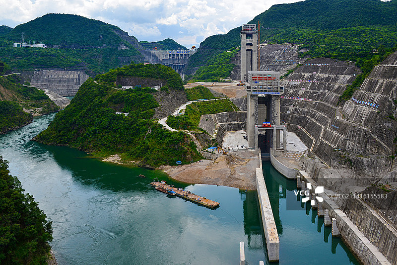 贵州省遵义市余庆县，构皮滩水电站风光图片素材