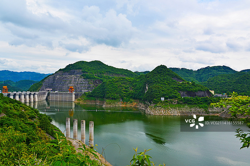 贵州省遵义市余庆县，构皮滩水电站风光图片素材