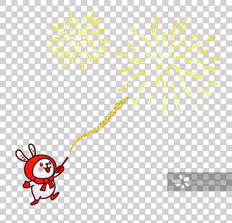 兔子放烟花图片素材