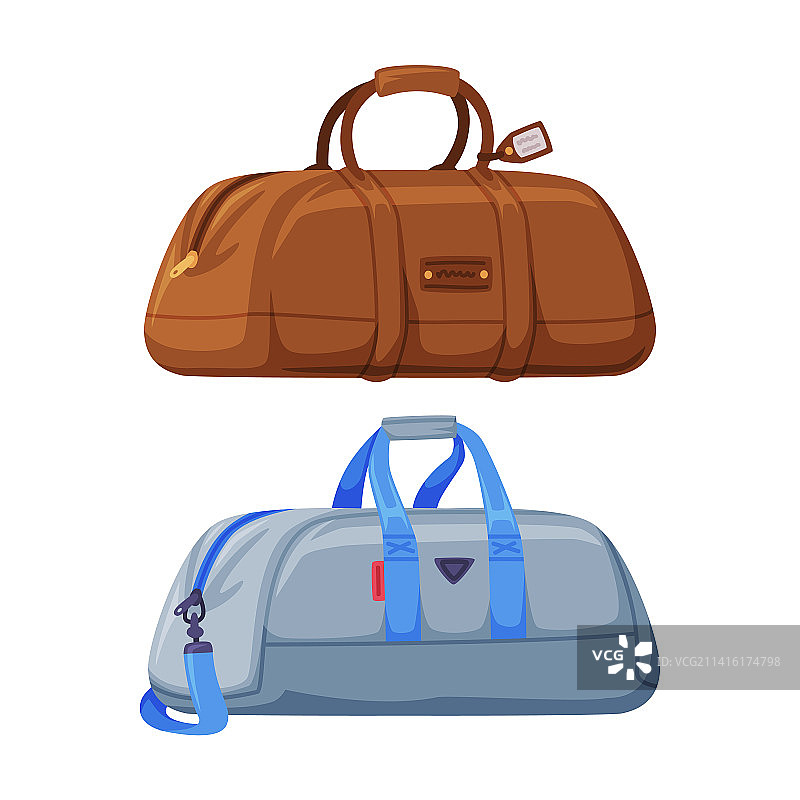 已打包旅行包带提手拉链图片素材