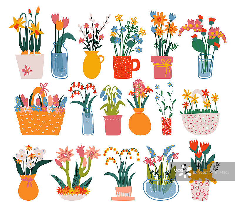 用作家居装饰的春花花束花瓶图片素材