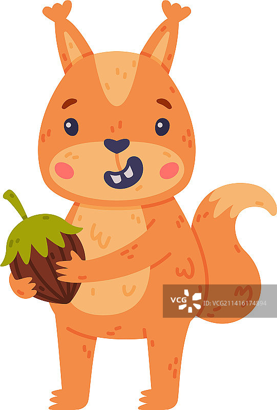 有趣的松鼠角色，有浓密的尾巴图片素材