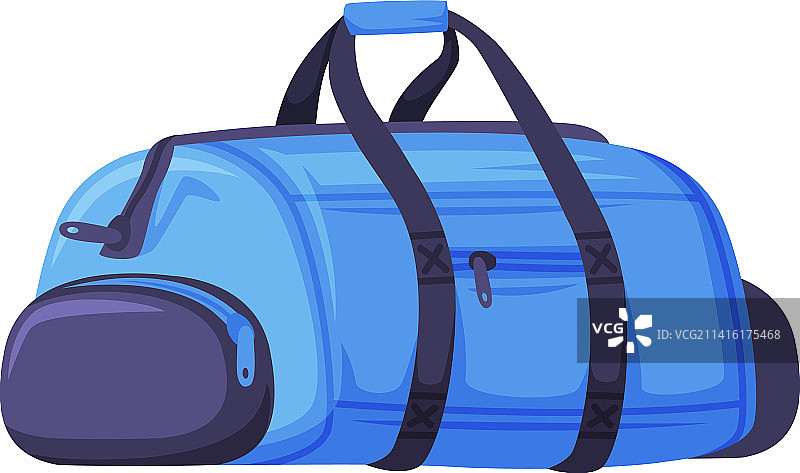 带把手和拉链的蓝色旅行包图片素材