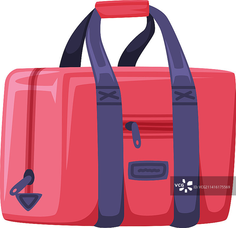 带有把手和拉链的红色旅行包图片素材