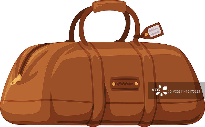 棕色皮革手提拉杆旅行包图片素材