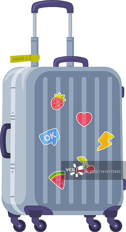 灰色带把手和轮子的旅行箱图片素材