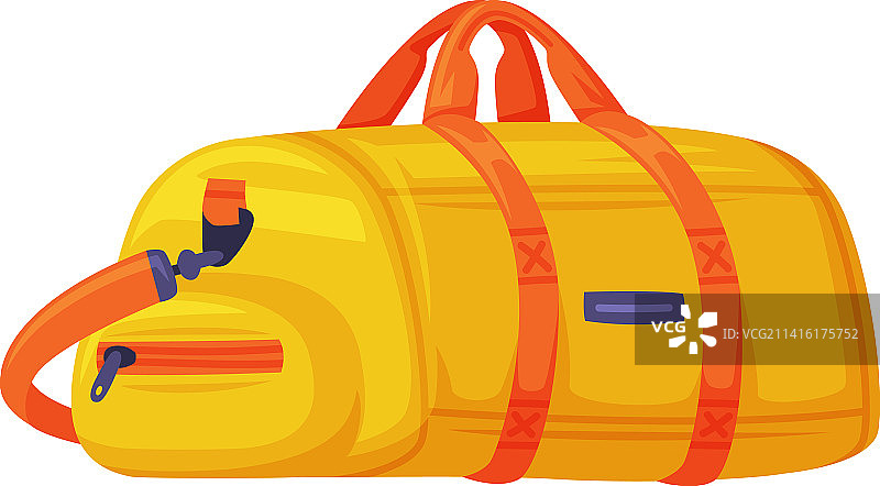 带拉链的黄色旅行包图片素材