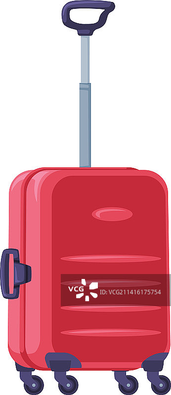 带把手和轮子的红色旅行箱图片素材