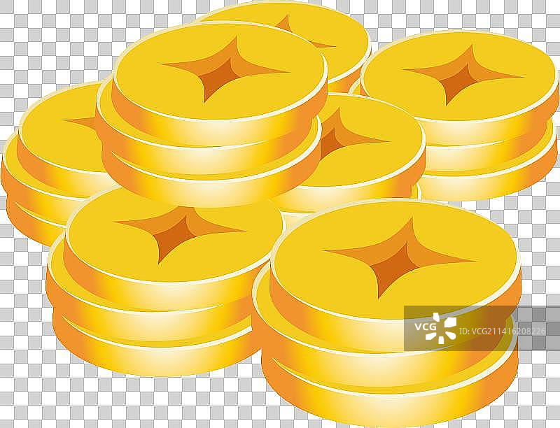 中式国潮古钱金币矢量图片素材