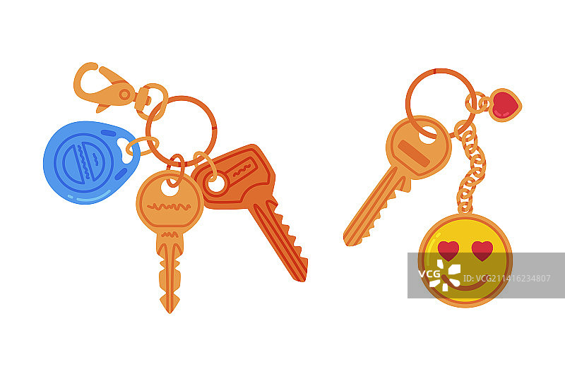 挂在钥匙链上的钥匙小饰品图片素材