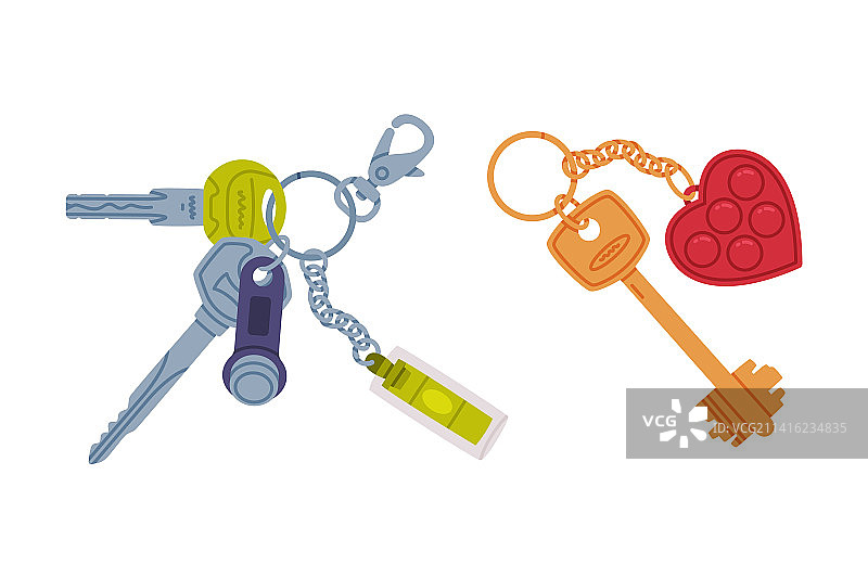 挂在钥匙链上的钥匙小饰品图片素材
