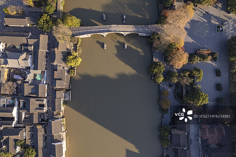 京杭大运河 拱宸桥 深秋清晨图片素材