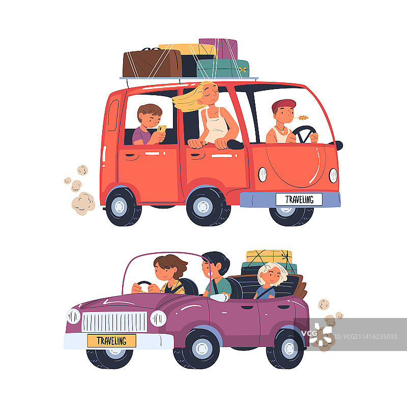 携带行李乘车的旅客图片素材