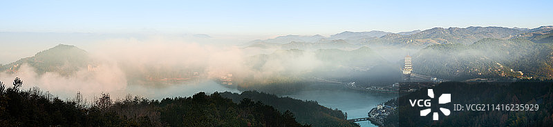 天台山晨光图片素材