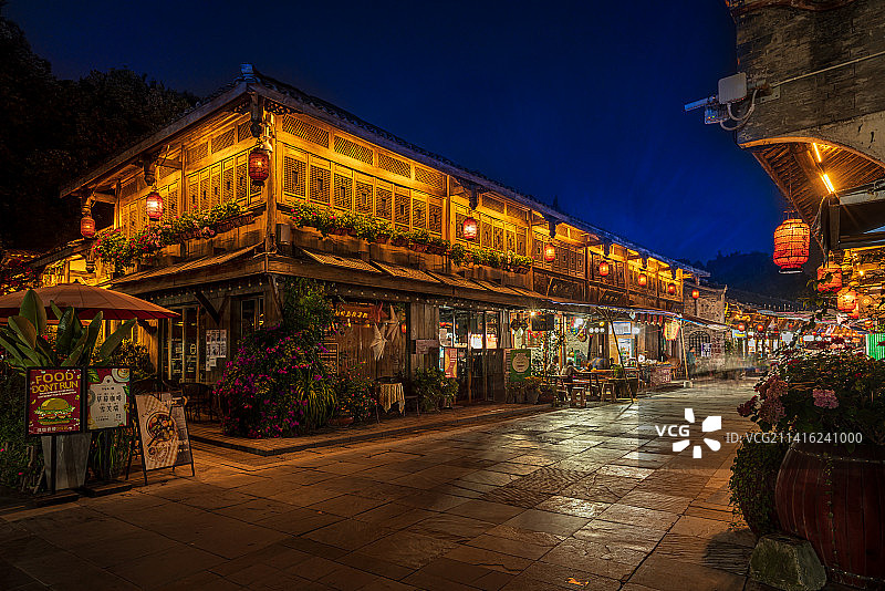安仁古镇夜景图片素材