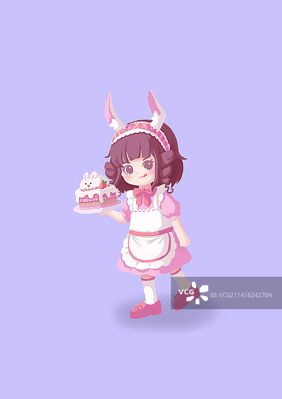 女仆小女孩图片素材