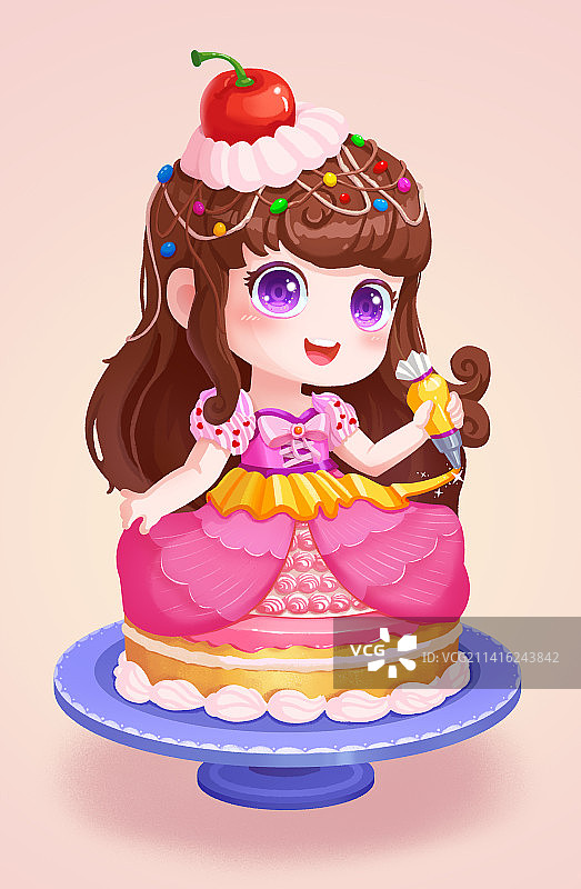 蛋糕公主创意插画图片素材