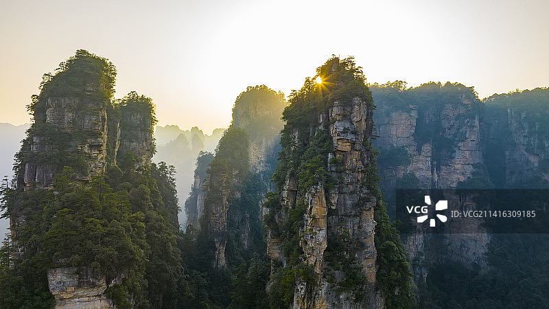 湖南省 张家界 武陵源风景名胜区 天子山景区图片素材