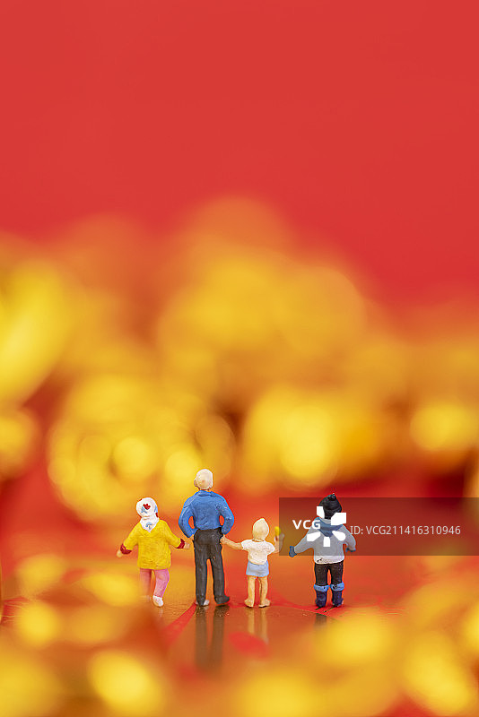 家人团聚新年创意图片图片素材