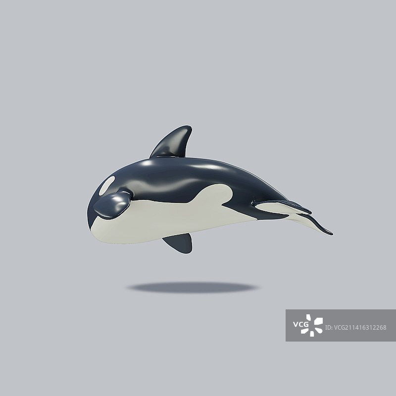 图像设计元素3D模型之虎鲸图标图片素材