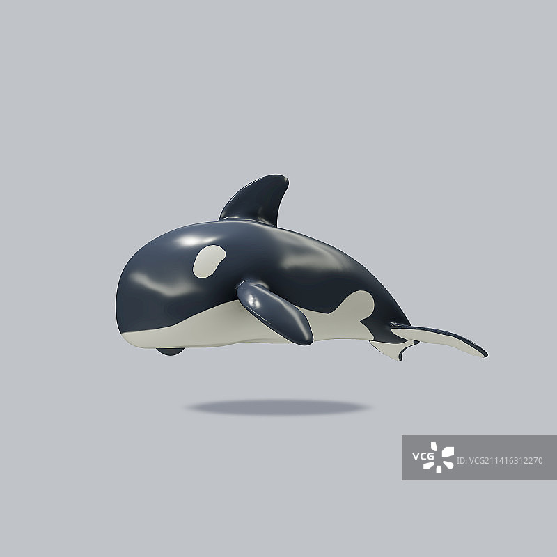 图像设计元素3D模型之虎鲸图标图片素材