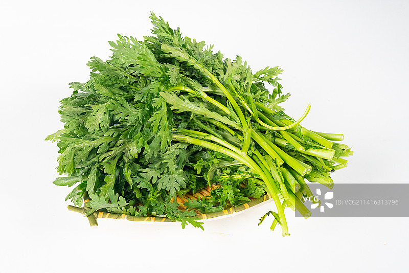 新鲜绿色蔬菜茼蒿图片素材