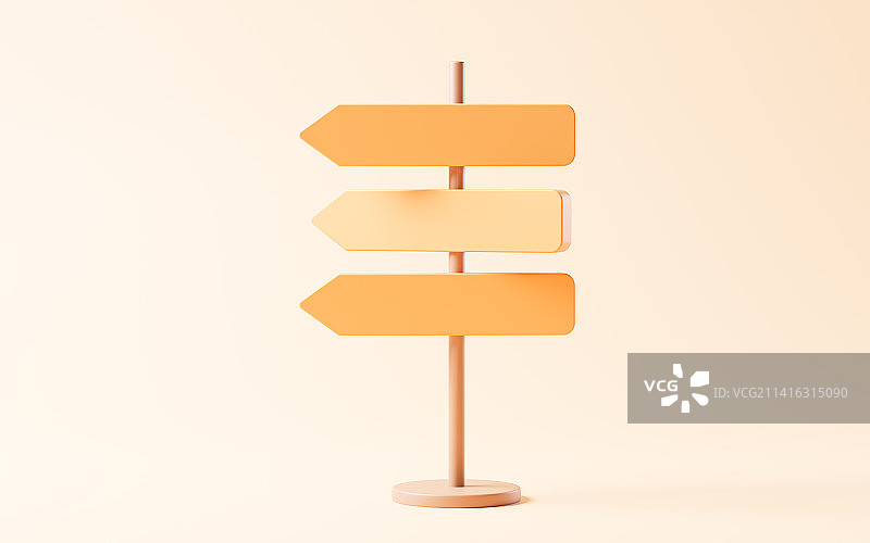 卡通风格路牌3D渲染图片素材