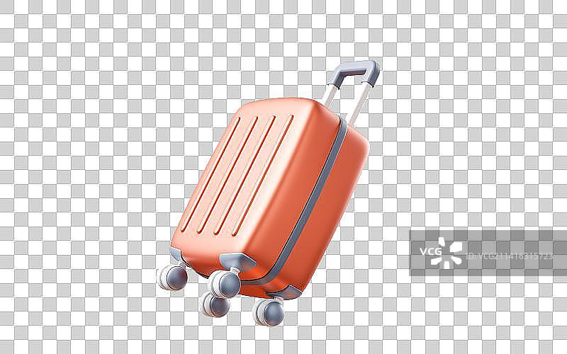卡通行李箱与旅行主题3D渲染图片素材