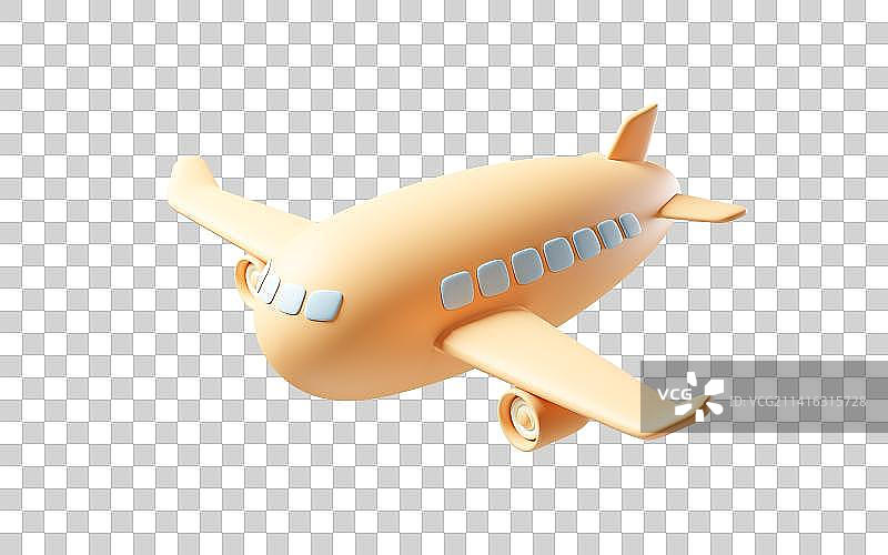 卡通飞机模型3D渲染图片素材