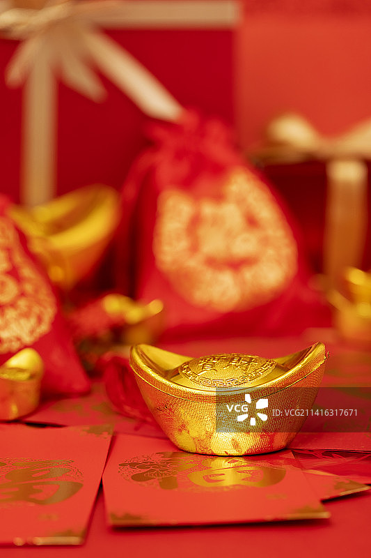 金元宝创意恭喜发财春节祝福图片素材