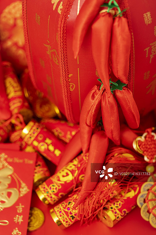 新年挂饰创意春节喜庆背景图片素材