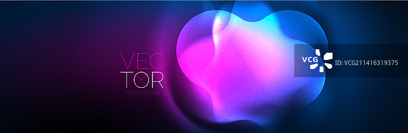 发光的霓虹灯抽象形状组成图片素材