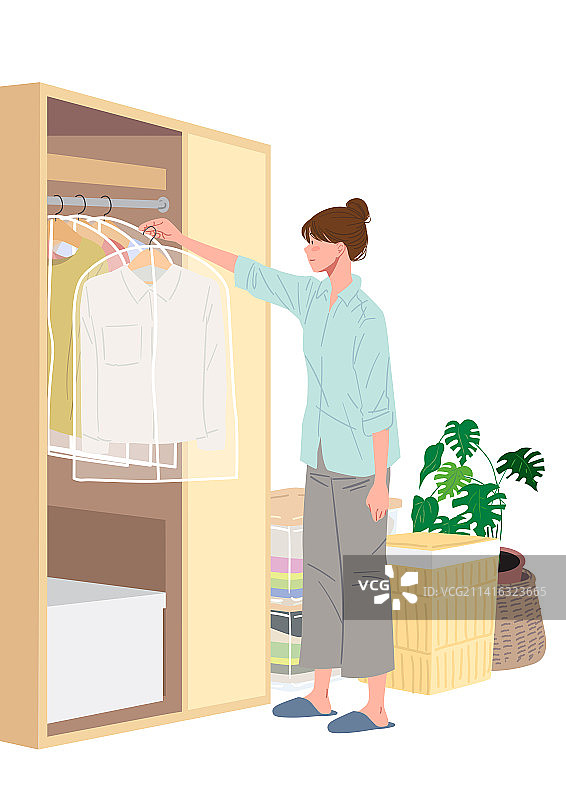 整理，极简生活方式，衣物，家务，衣橱图片素材