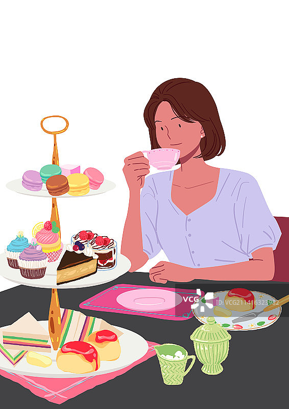 MZ世代、寿司、主菜、生活方式、单人餐、满足感、单身生活、甜点、下午茶、咖啡图片素材