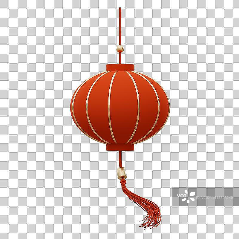 3D渲染红色灯笼免抠素材图片素材