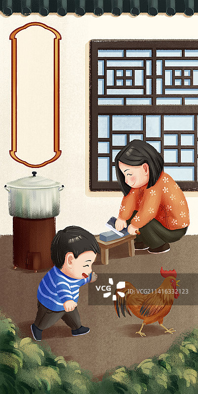 宰公鸡图片素材