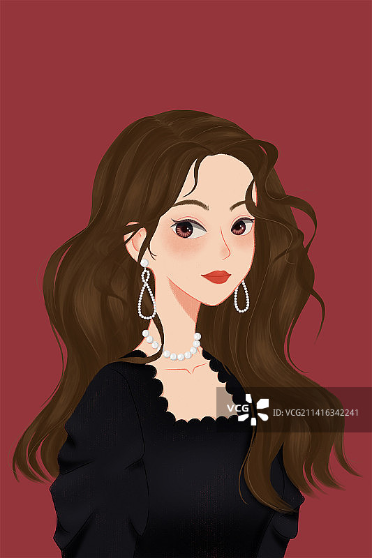 复古少女图片素材