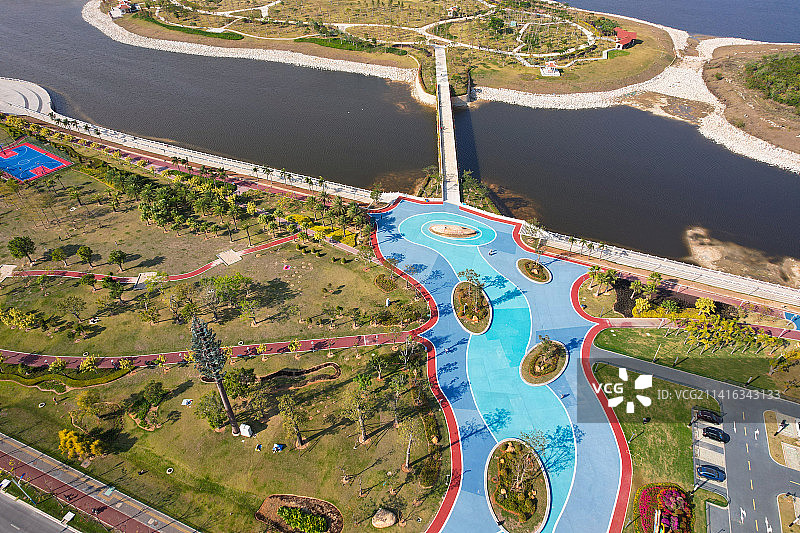 厦门航拍马銮湾生态公园景观图片素材