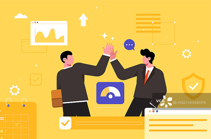 商务合作插画图片素材