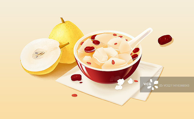 冰糖炖雪梨图片素材