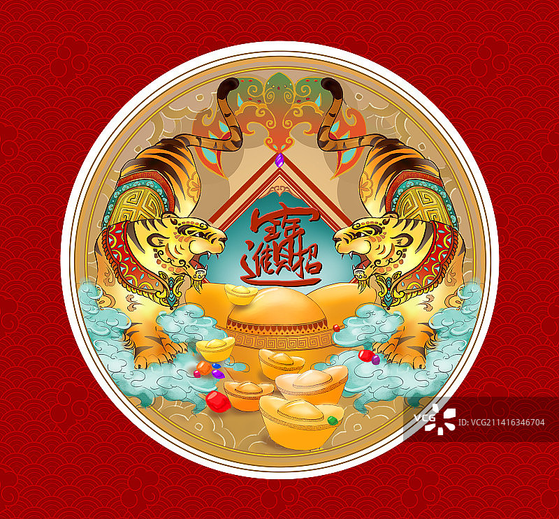 虎纹装饰画图片素材