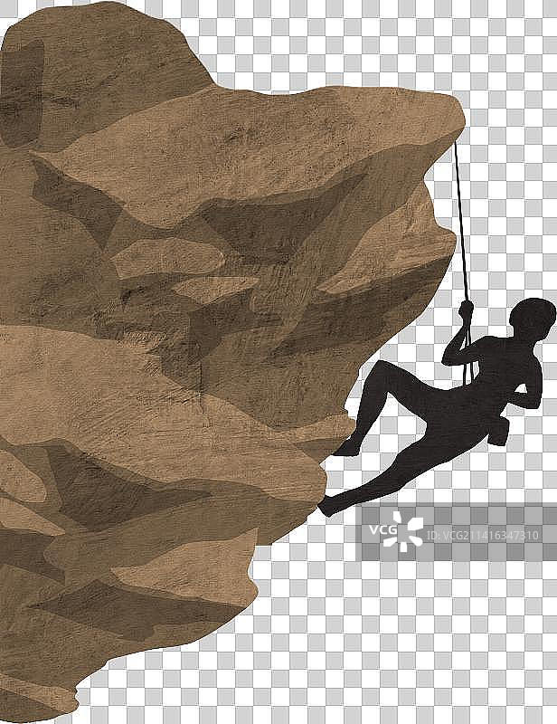 攀岩挑战极限运动人物剪影元素图片素材