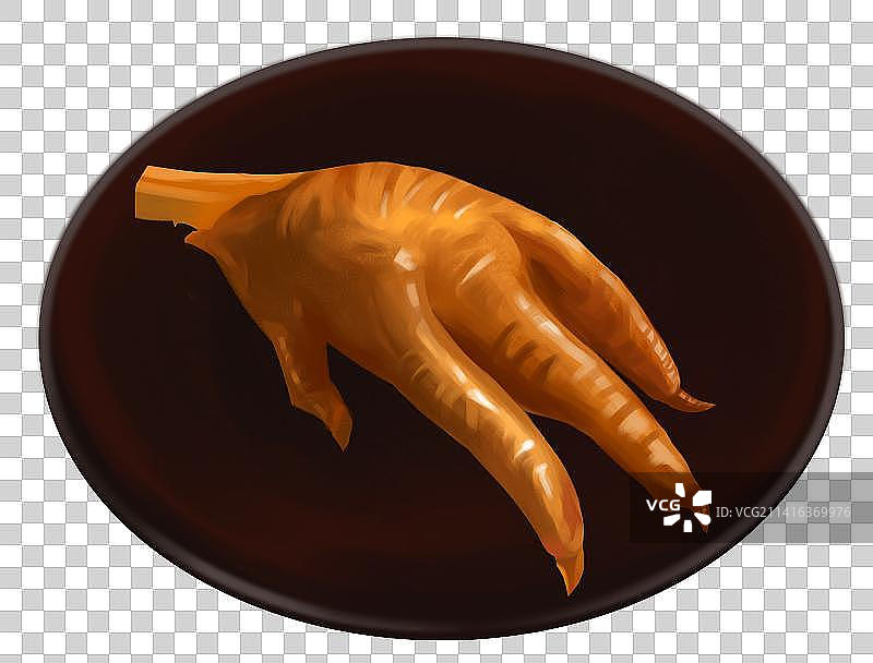 卤味卤制品发酵腌制凤爪鸡爪美食小吃元素插画图片素材