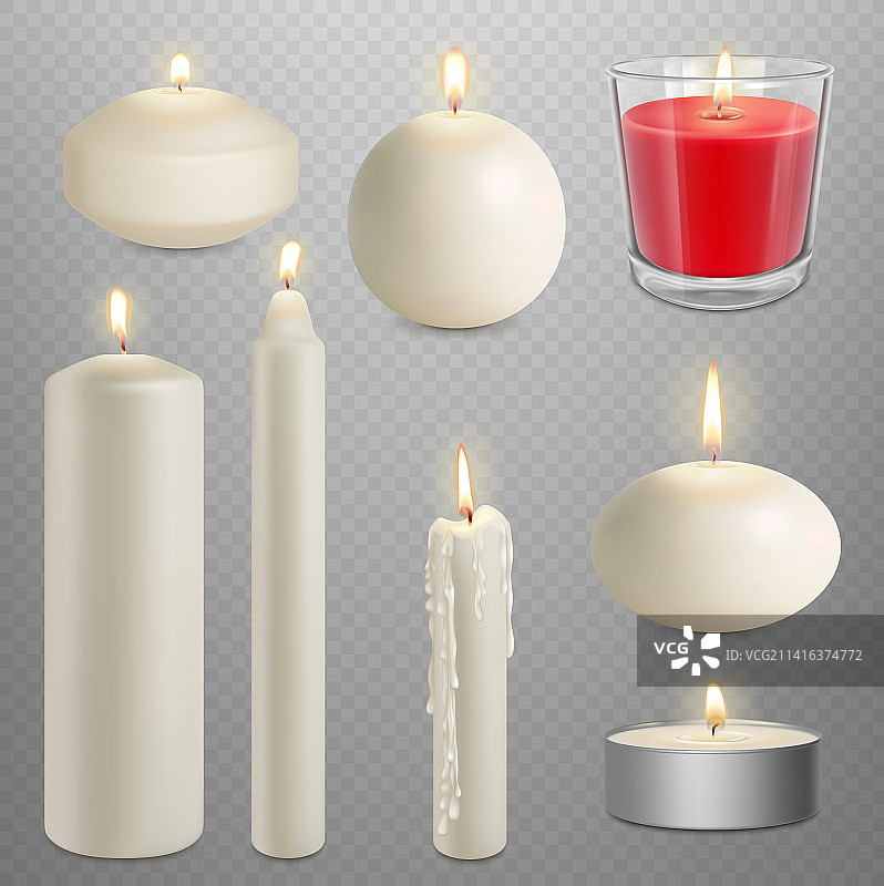 逼真的石蜡香薰蜡烛图片素材