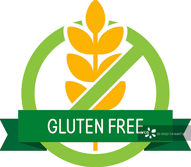 无小麦的无麸质彩色标签图标图片素材