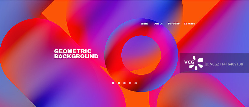 抽象的圆圈和圆形的着陆页图片素材