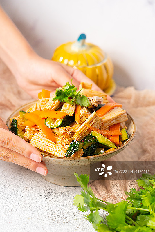 美食凉拌腐竹图片素材